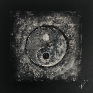 Peinture intitulée "Black and yang" par Alain Olivieri, Œuvre d'art originale, Acrylique Monté sur Châssis en bois