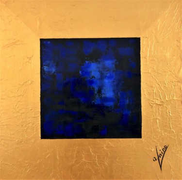 Painting titled "Le Lagon Bleu" by Alain Olivieri, Original Artwork, Acrylic Mounted on Wood Stretcher frame