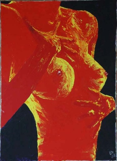 Peinture intitulée "Nue négatil" par Alain Pétoux, Œuvre d'art originale, Huile
