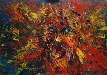 Painting titled "Gino" by Alain Pétoux, Original Artwork, Oil