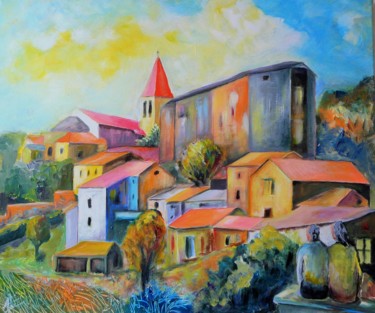 Painting titled "st didier sur allier" by Alain Quillon, Original Artwork, Acrylic