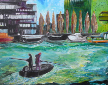 Peinture intitulée "les pêcheurs La Con…" par Alain Quillon, Œuvre d'art originale, Acrylique