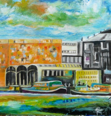 Painting titled "Confluence Lyon" by Alain Quillon, Original Artwork, Acrylic