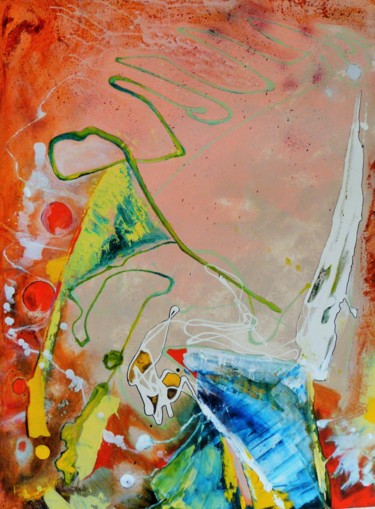 Peinture intitulée "abstraction" par Alain Quillon, Œuvre d'art originale, Acrylique
