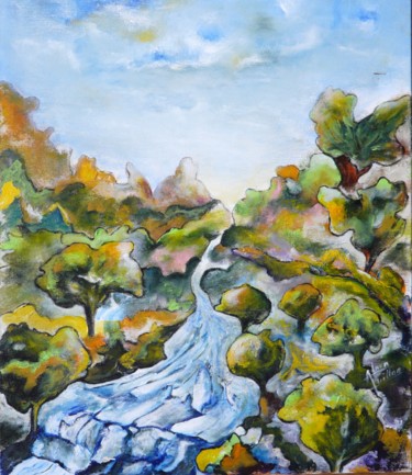 Peinture intitulée "La rivière à Franck" par Alain Quillon, Œuvre d'art originale, Acrylique