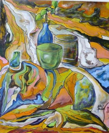 Peinture intitulée "nature morte  et ar…" par Alain Quillon, Œuvre d'art originale, Acrylique