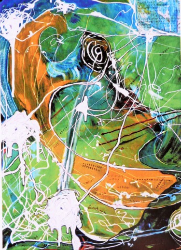Peinture intitulée "Abstraction Calligr…" par Alain Quillon, Œuvre d'art originale, Acrylique