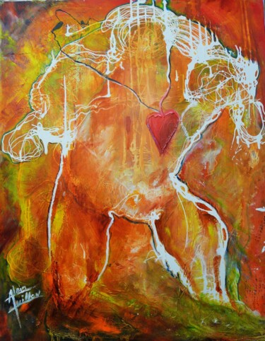 Peinture intitulée "Amour primaire 12021" par Alain Quillon, Œuvre d'art originale, Acrylique