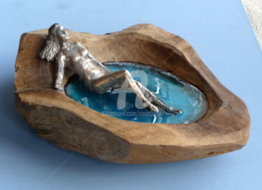 Sculpture intitulée "la-petite-baigneuse…" par Alain Ravaut, Œuvre d'art originale, Métaux