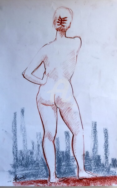 Drawing titled "Patricia 007" by Alain Ravaut, Original Artwork, Pencil