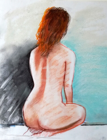 Painting titled "Fanny 01" by Alain Ravaut, Original Artwork, Pencil