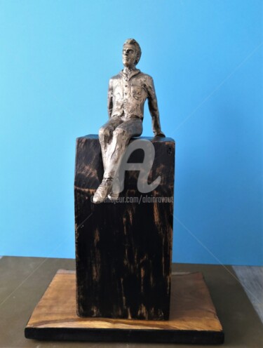 Skulptur mit dem Titel "Mister Cool" von Alain Ravaut, Original-Kunstwerk, Bronze