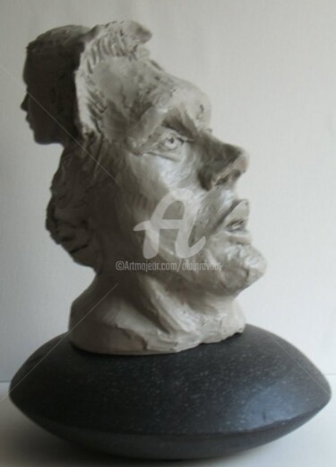 Escultura titulada "quelqu'un en tete" por Alain Ravaut, Obra de arte original