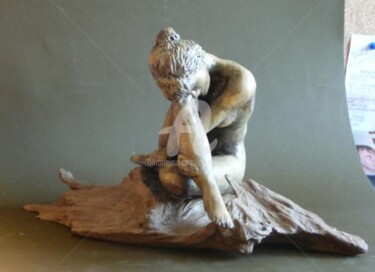 Escultura intitulada "Les bras croisés (t…" por Alain Ravaut, Obras de arte originais