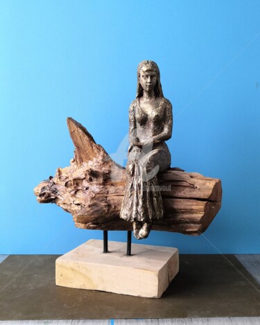 Скульптура под названием "Louna (bronze)" - Alain Ravaut, Подлинное произведение искусства, Бронза