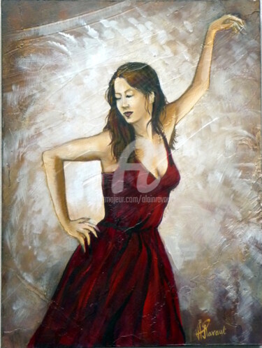 Painting titled "flamenca.jpg" by Alain Ravaut, Original Artwork, Oil