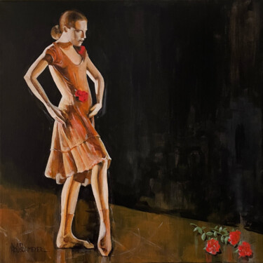Painting titled "POSTURE" by Alain Rouschmeyer, Original Artwork, Acrylic Mounted on Wood Stretcher frame
