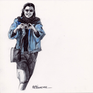 Dessin intitulée "LE SOURIRE DE LA PH…" par Alain Rouschmeyer, Œuvre d'art originale, Aquarelle