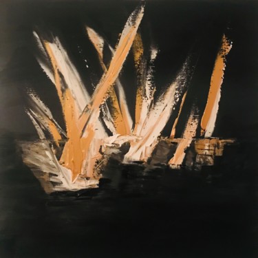 Peinture intitulée "Les régates dorée" par Alain Somma, Œuvre d'art originale, Acrylique Monté sur Châssis en bois