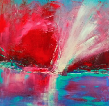 Abstract Landscape Painting titled "Abstract Landscape" by Alain Somma, Original Art, Acrylic Mounted on Stretcher frame