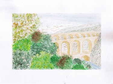 Painting titled "Pont du Gard" by Alainv, Original Artwork