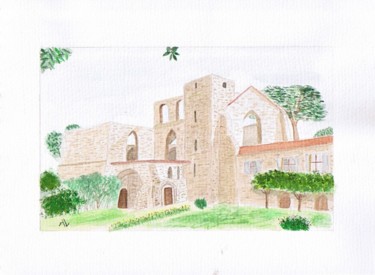 Painting titled "Abbaye" by Alainv, Original Artwork