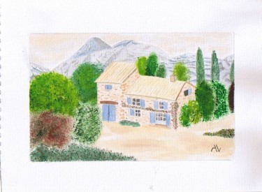Painting titled "Maison Isolee" by Alainv, Original Artwork