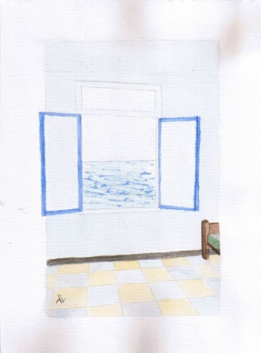 Painting titled "Blue Room" by Alainv, Original Artwork