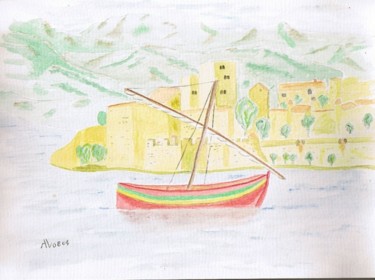 Peinture intitulée "Bateau Catalan" par Alainv, Œuvre d'art originale