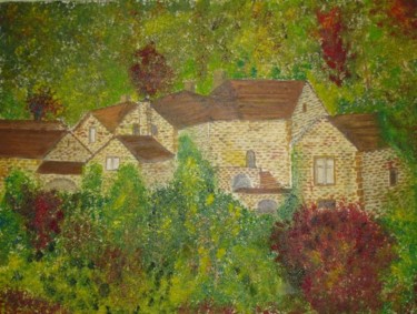 Painting titled "Village en Automne" by Alainv, Original Artwork