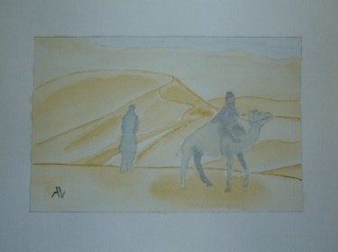 Painting titled "Dans le desert" by Alainv, Original Artwork