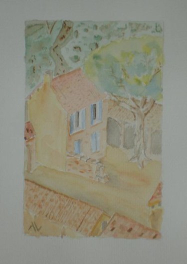 Painting titled "La cour" by Alainv, Original Artwork