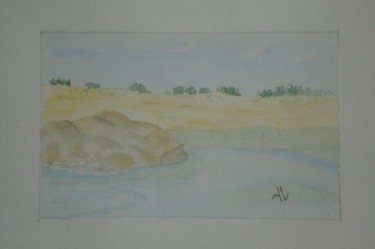 Painting titled "Une plage de sable" by Alainv, Original Artwork