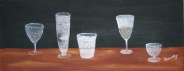 Painting titled "Les verres" by Alainv, Original Artwork