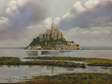 Pintura titulada "le-mont-st-michel.j…" por Alain Vasselin, Obra de arte original, Pastel