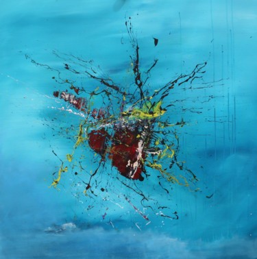 Malerei mit dem Titel "coeur brisé" von Alain Zitouni, Original-Kunstwerk, Acryl