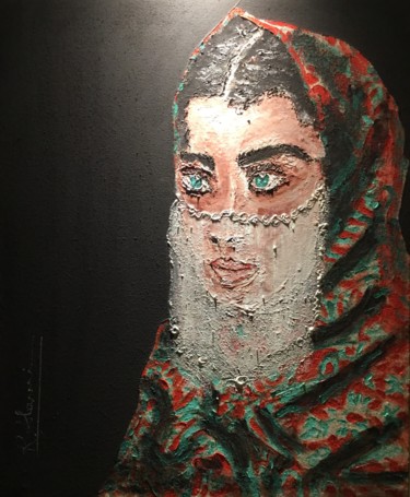 Painting titled "Mi Hniya" by Rachid Alami Idrissi, Original Artwork, Acrylic Mounted on Wood Stretcher frame