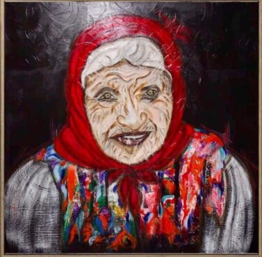 Painting titled "Madré Mî Hniya" by Rachid Alami Idrissi, Original Artwork, Acrylic Mounted on Wood Stretcher frame