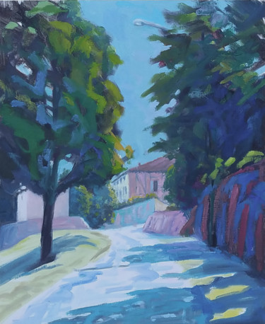 Painting titled "Summer in the Villa…" by Alan Ansell, Original Artwork, Oil