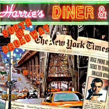 Collages intitulée "Harrie's Diner" par Alan Berg, Œuvre d'art originale