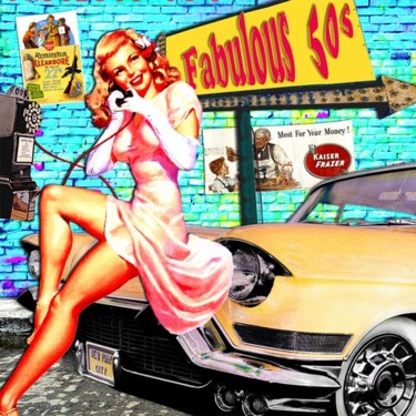 Collages intitulée "Fabulous 50'S" par Alan Berg, Œuvre d'art originale