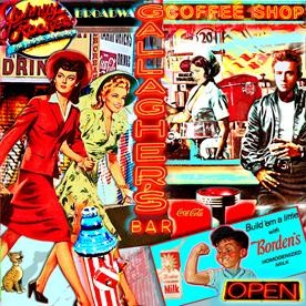 Peinture intitulée "COFFEE SHOP" par Alan Berg, Œuvre d'art originale