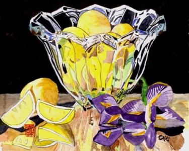 Painting titled "Crystal Lemons" by Alan Casey, Original Artwork, Oil