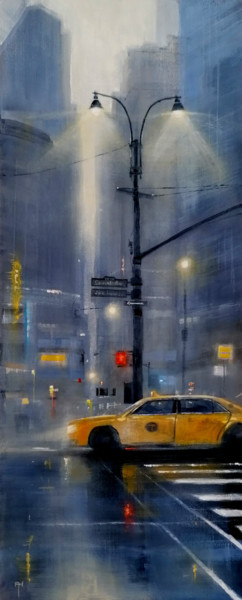 제목이 "Manhattan Mist"인 미술작품 Alan Harris로, 원작, 아크릴