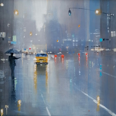 Pintura intitulada "Taxi" por Alan Harris, Obras de arte originais, Acrílico