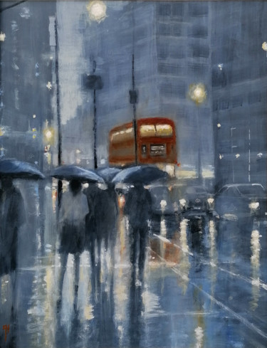 Pintura titulada "A London Bridge" por Alan Harris, Obra de arte original, Acrílico