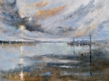 Pittura intitolato "Margate Harbour" da Alan Harris, Opera d'arte originale, Acrilico