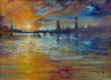 Malerei mit dem Titel "Impressions of Lond…" von Alan Harris, Original-Kunstwerk, Acryl