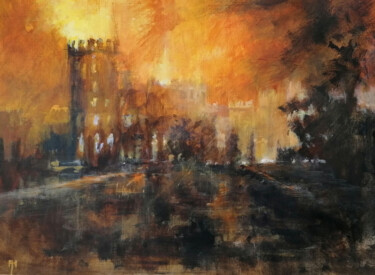 Painting titled "Windsor Inferno" by Alan Harris, Original Artwork, Acrylic