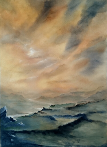 Schilderij getiteld "Highland View" door Alan Harris, Origineel Kunstwerk, Olie